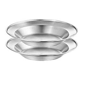 Stainless Steel Plate Set - 8.5 inch Ultra-Portable Dinnerware Set
