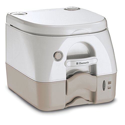 Portable Toilet - 2.6 Gallon, Tan with Stainless Steel