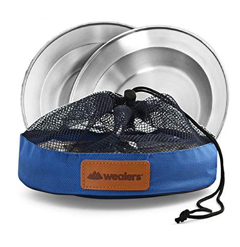 Stainless Steel Plate Set - 8.5 inch Ultra-Portable Dinnerware Set