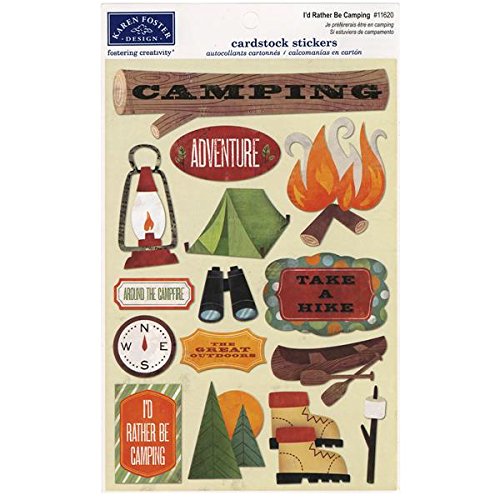 Scrapbooking Sticker Sheet, I'd Rather be Camping