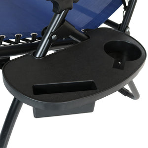 Zero Gravity Reclining Lounge Chairs Set of 2, with Pillows, Cup Holders and Matching Tables