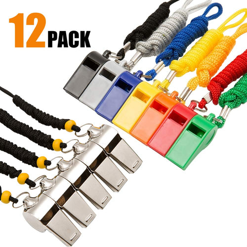 Hipat Whistle, 12 Packs Sports Whistles with Lanyard