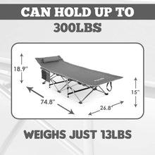 Load image into Gallery viewer, Deluxe Folding Collapsible Cot Single Person w Pillow and Carrying case