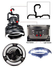 Load image into Gallery viewer, Portable 2-in-1 LED Camping Ceiling Light and Fan