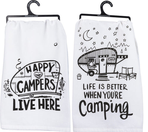 Happy Campers and Life is Better Towels - 2 pack