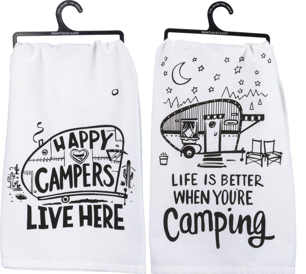 Happy Campers and Life is Better Towels - 2 pack