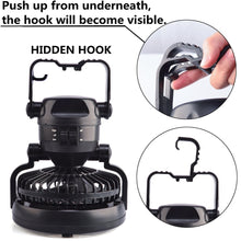 Load image into Gallery viewer, Portable 2-in-1 LED Camping Ceiling Light and Fan
