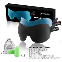 Load image into Gallery viewer, 3D Sleep Mask with EarPlugs &amp; Yoga Silk Bag