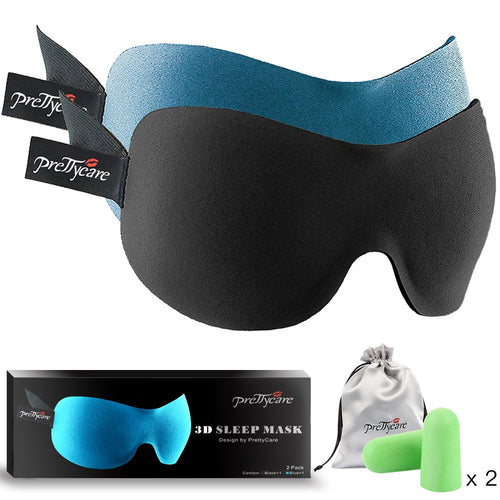 3D Sleep Mask with EarPlugs & Yoga Silk Bag