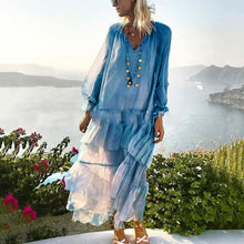 Load image into Gallery viewer, Women&#39;s  Petal Sleeve Linen Dress