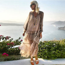 Load image into Gallery viewer, Women&#39;s  Petal Sleeve Linen Dress