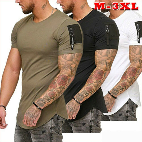 Men's Slim Fit O Neck Short Sleeve Muscle Tee