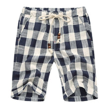 Load image into Gallery viewer, Men&#39;s Linen Plaid Casual Shorts
