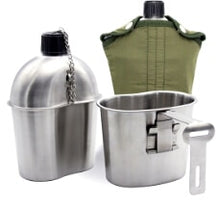 Load image into Gallery viewer, Stainless Steel Military Canteen 1L