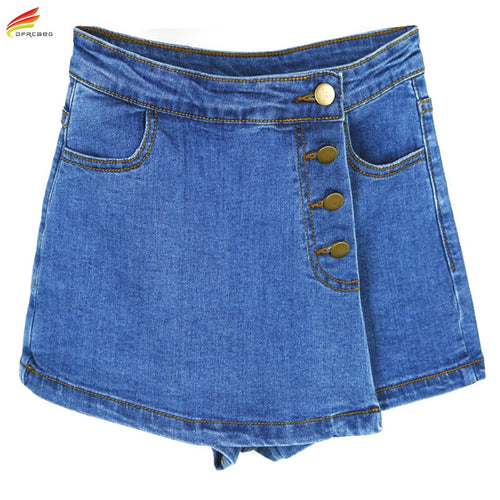 High Waist Denim Skorts For Women