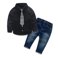 Load image into Gallery viewer, Baby Boys child denim suit long sleeve