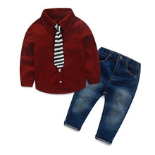 Load image into Gallery viewer, Baby Boys child denim suit long sleeve