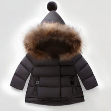 Load image into Gallery viewer, Girls Winter Fur Collar Coat hooded Outwear