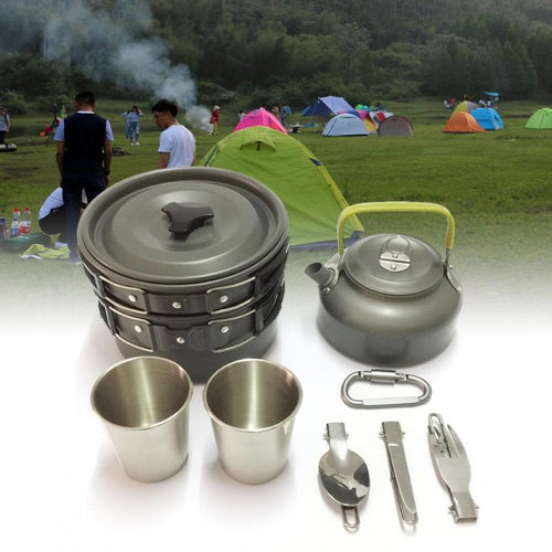 8 Piece Camping Pot Set