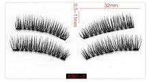 Load image into Gallery viewer, Magnetic eyelashes with 3 magnets handmade 3D magnetic lashes