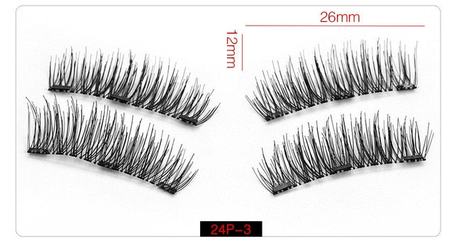 Magnetic eyelashes with 3 magnets handmade 3D magnetic lashes