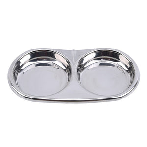 Stainless Steel Double Compartment Plate