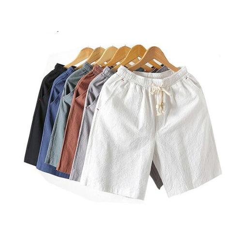 Men's Elastic Waist Linen Casual shorts