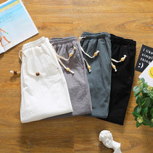 Load image into Gallery viewer, Men&#39;s Elastic Waist Linen Casual shorts