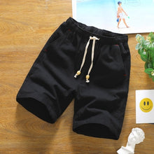 Load image into Gallery viewer, Men&#39;s Elastic Waist Linen Casual shorts