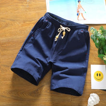 Load image into Gallery viewer, Men&#39;s Elastic Waist Linen Casual shorts
