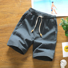 Load image into Gallery viewer, Men&#39;s Elastic Waist Linen Casual shorts