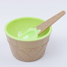 Load image into Gallery viewer, Children&#39;s Plastic Ice Cream Bowl Spoon Set