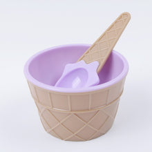 Load image into Gallery viewer, Children&#39;s Plastic Ice Cream Bowl Spoon Set
