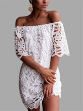 Load image into Gallery viewer, Women&#39;s Off Shoulder Lace Dress