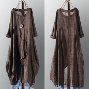 Asymmetrical Dress Women's Check Dress