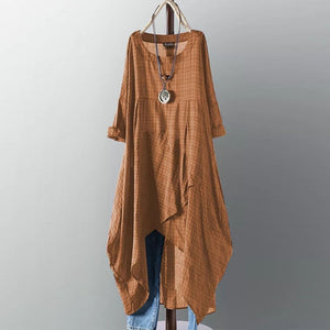 Asymmetrical Dress Women's Check Dress